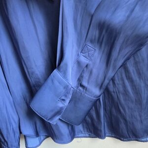NWOT Zadig & Voltaire Tink Satin Silky Flowy Blouse Vibrant Saphire Blue XS